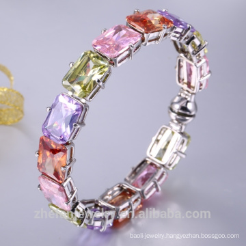 colorful cz 925 18k gold jewelry expandable bangle fashion bracelet